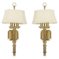 Pair of Contemporary Copper Colored Metal Fabric Shaded Wall Sconces