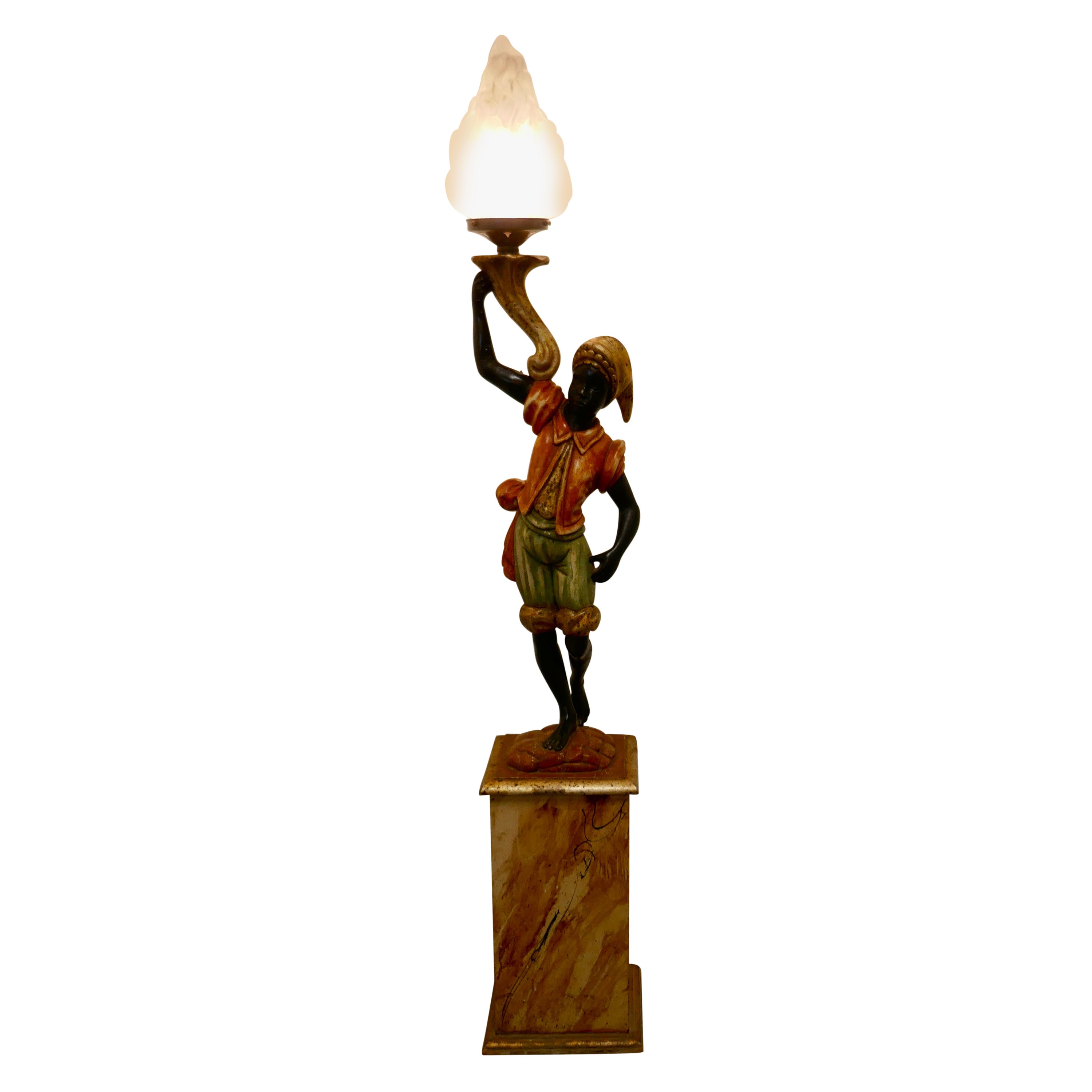 Magnificent Venetian Figural Floor Lamp For Sale