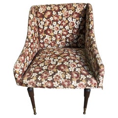 Vintage Original Armchair from the 60s, Fabric with Floral Motif