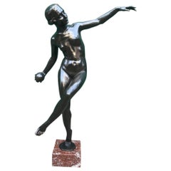 1920's Art Deco Bronze of a Dancing Last