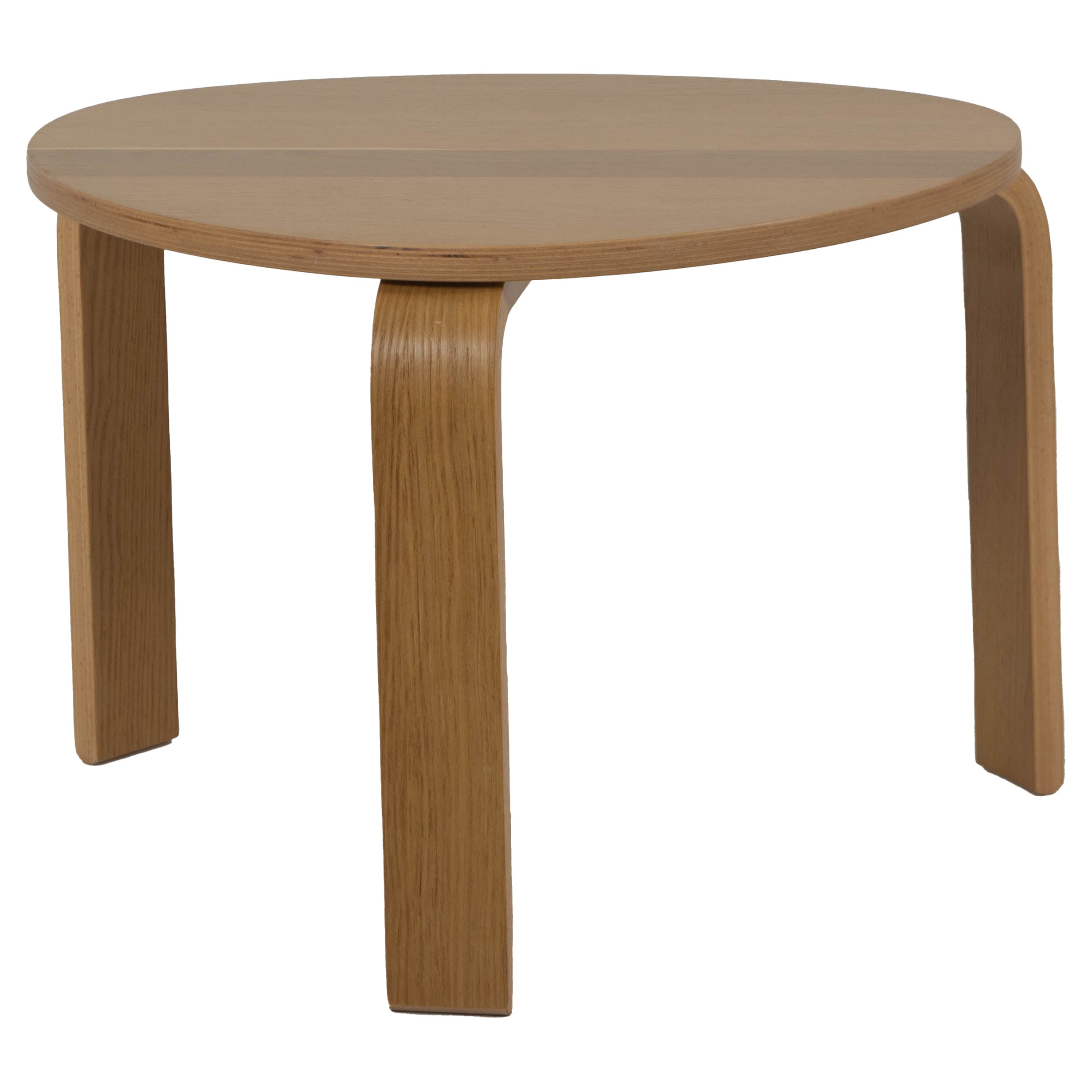 Table d'appoint de style Alvar Aalto en chêne, Danemark, années 1980