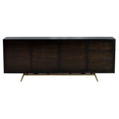 Custom Made Walnut Art Deco Inspired Sideboard Buffet by Carrocel
