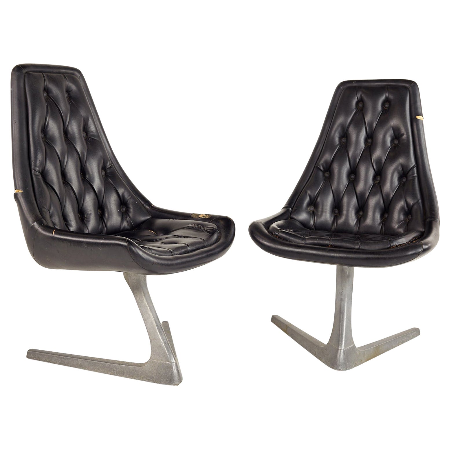 Chromcraft Sculpta Mid-Century Star Trek Chairs, Pair For Sale