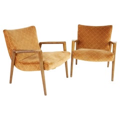 Leslie Diamond for Conant Ball Mid Century Lounge Chairs, Pair