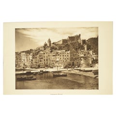 Double Front and Back Lithograph Depicting Portovenere and Pisa in Italy, 1930s