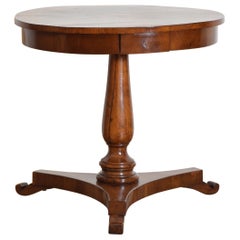 Italian, Emiliana, Neoclassical Period Walnut Veneer 1-Drawer Table ca 1835-1840