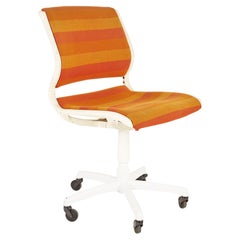 Mid Century Orange and White Desk Chair