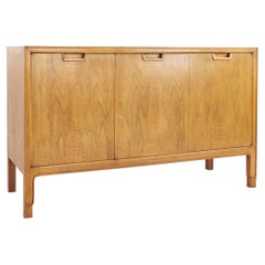 John Stuart for Mount Airy Janus Collection MCM Walnut 3 Door Sideboard Credenza