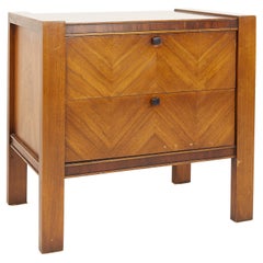 United Tiki Brutalist Mid Century Walnut Nightstand