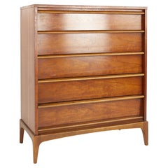 Lane Rhythm Mid Century Walnut Highboy Dresser