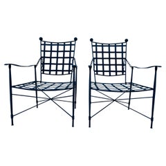 Pair of Metal Patio Lounge Chairs Salterini Style