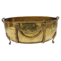 Vintage Brass Hammered Planter