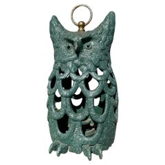 Vintage Japanese Rare Tall Green "Owl" Lighting Lantern