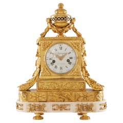 Superbe horloge de cheminée en bronze doré, créativité puissante de Dupasquier