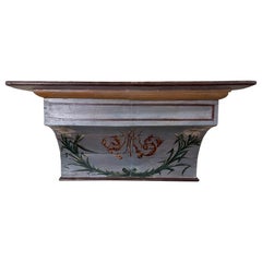 18th Century Italian Carved Painted Wall Shelf Console