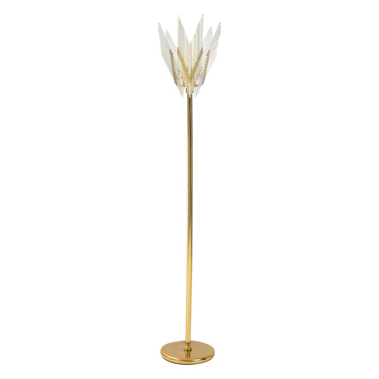 Gaetano Sciolari Iridescent and Gold Plated Standing Lamp For Sale at  1stDibs