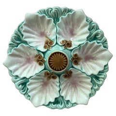 Majolica Handled Oyster Plate Orchies, circa 1890