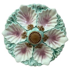 Majolica Handled Oyster Plate Orchies, circa 1890