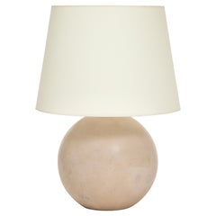 Large Plaster Lamp with Custom Parchment Paper Shade, France, 1940’s