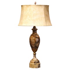 19th Century French Carved Marble and Gilt Bronze Cassolette Table Lamp
