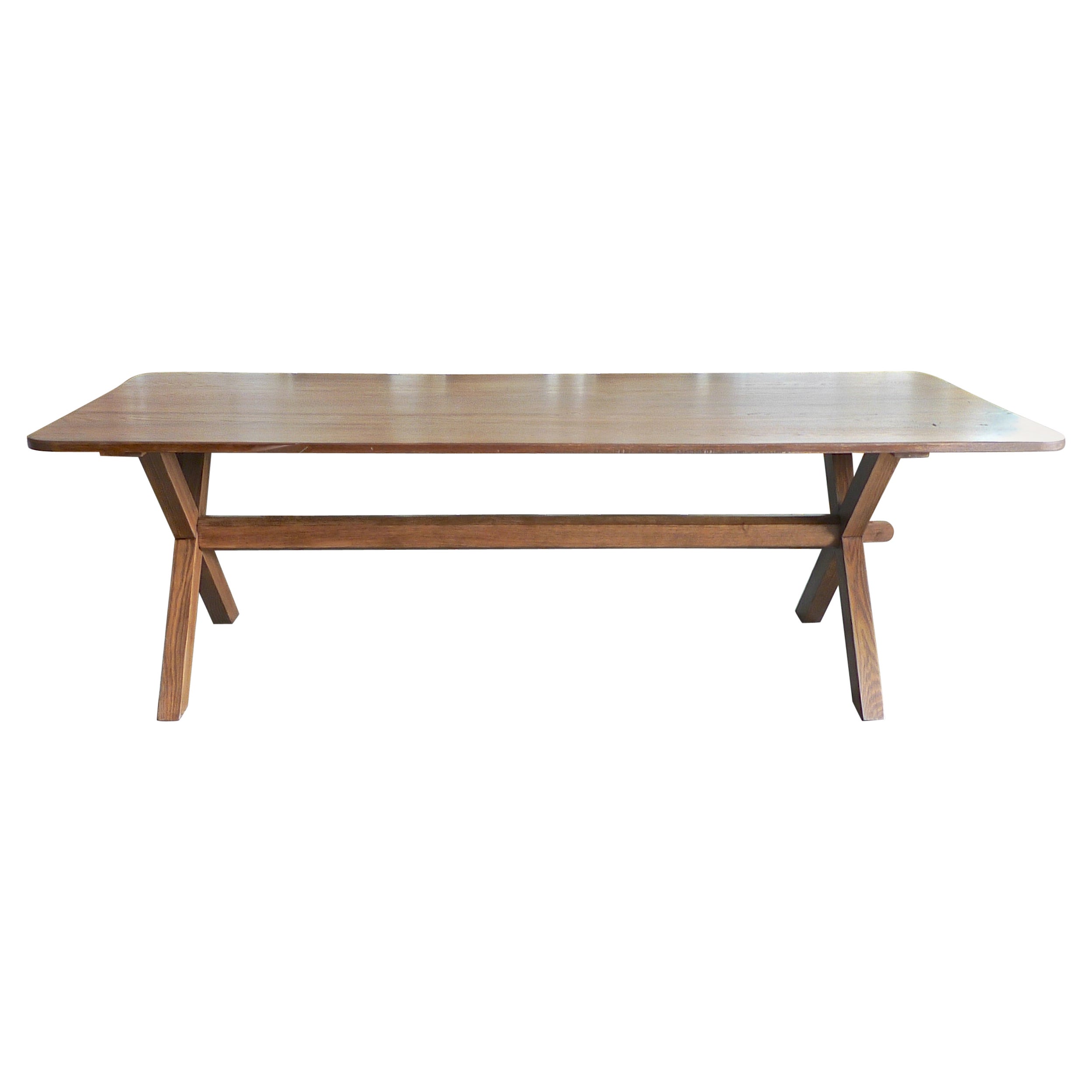 Contemporary Country Trestle Farmhouse Dining Table