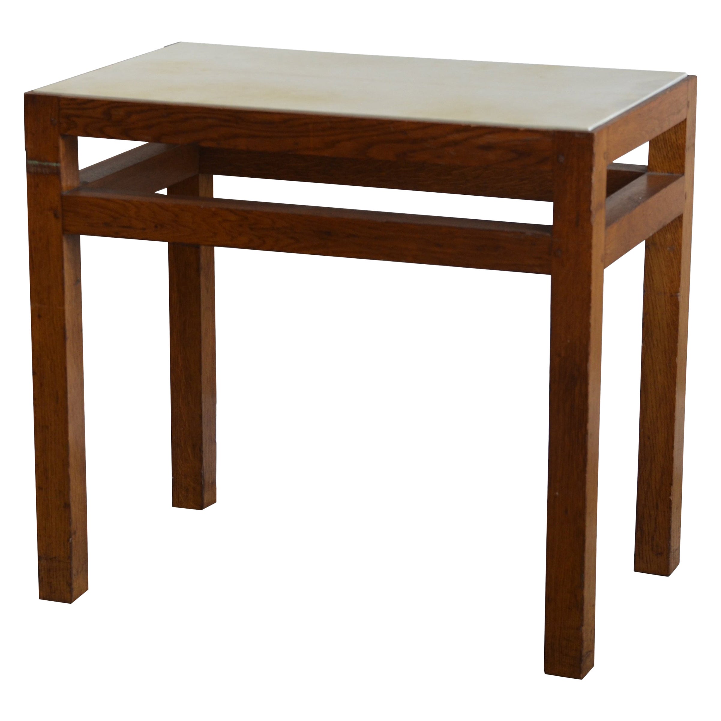 Table d'appoint ou table de nuit « Tenon » chic en chêne et parchemin par Design Frres