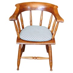 Early American Arts & Crafts Oak Armchair with Cushion