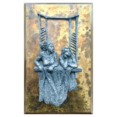 Phillip, Kelvin Laverne Mother and Daughter Wall Sculpture, Bronze, Pewter, 1967