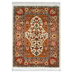 Tapis de Turquie Hereke vintage en soie