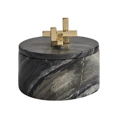 Marble and Brass Metropolis Box Round Jurassic by Greg Natale