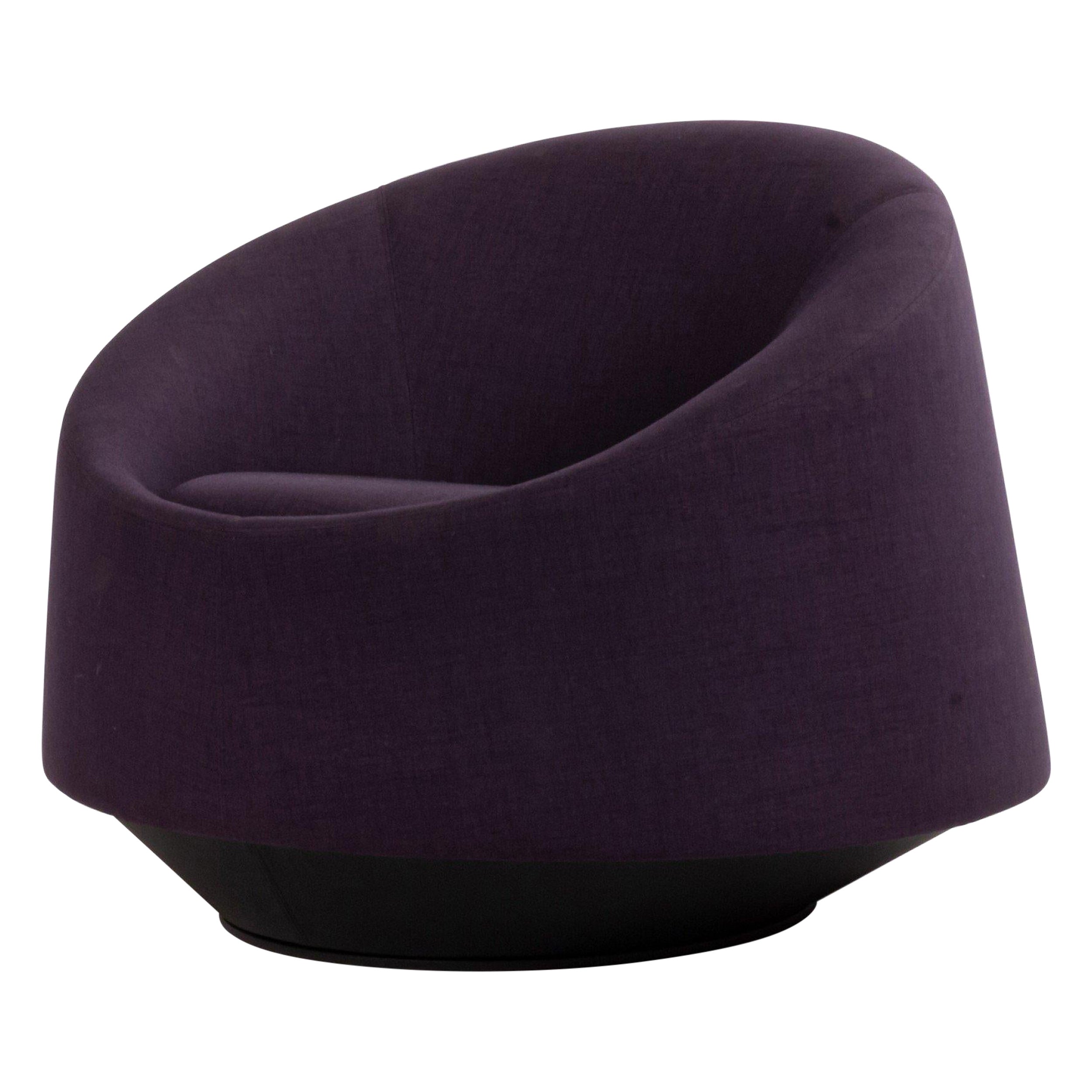 Contemporary Swiveling Purple Arm Chair For Sale
