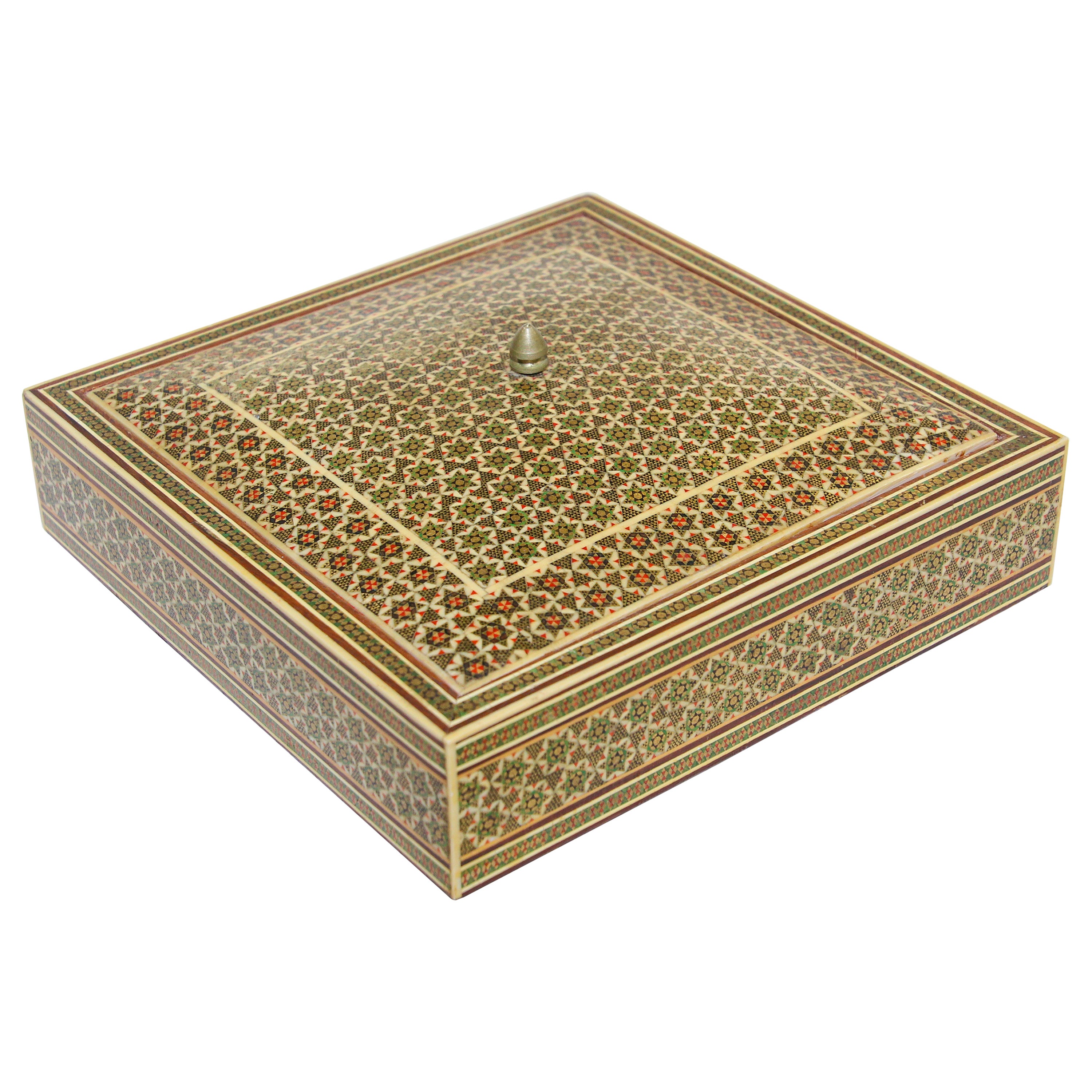 Moorish Micro Mosaic Inlaid Jewelry Box For Sale