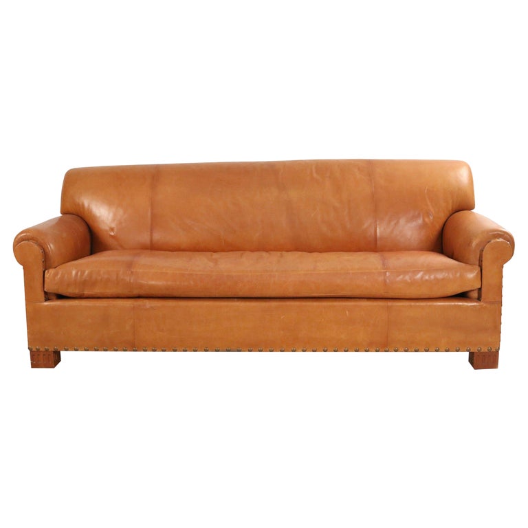 Contemporary Caramel Brown Leather 3, Leather Cushion Sofa