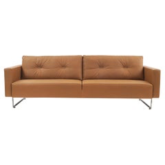 Contemporary Caramel Leather Sofa