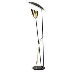 Lacquered Metal and Brass Floor Lamp by Svend Aage Holm Sørensen, Denmark