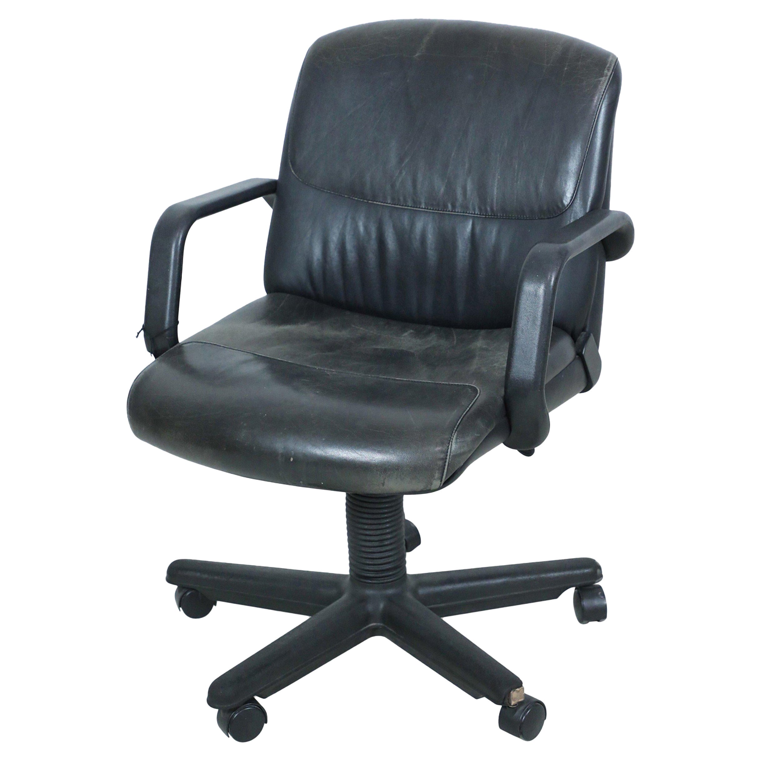 Contemporary Black Leather Office Chair by Atelier Int For Sale