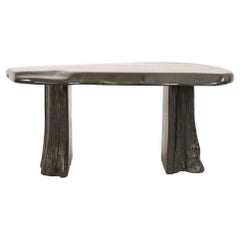 Contemporary Black Painted Tree Trunk Design Desk or Console Table