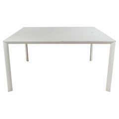 Vintage Contemporary White Metal Square Work Tables