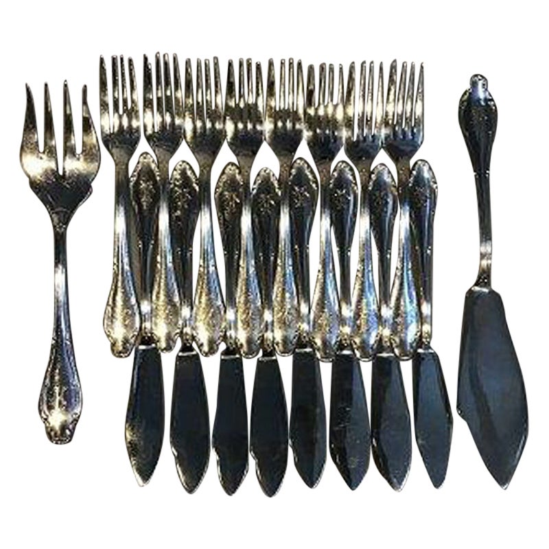 German Plated Fish Cutlery for Servingset '18 Pcs' For Sale