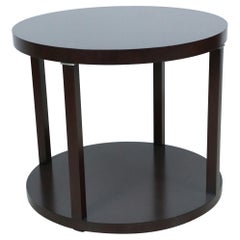 Modern Round Mahogany Center Table with Platform Base