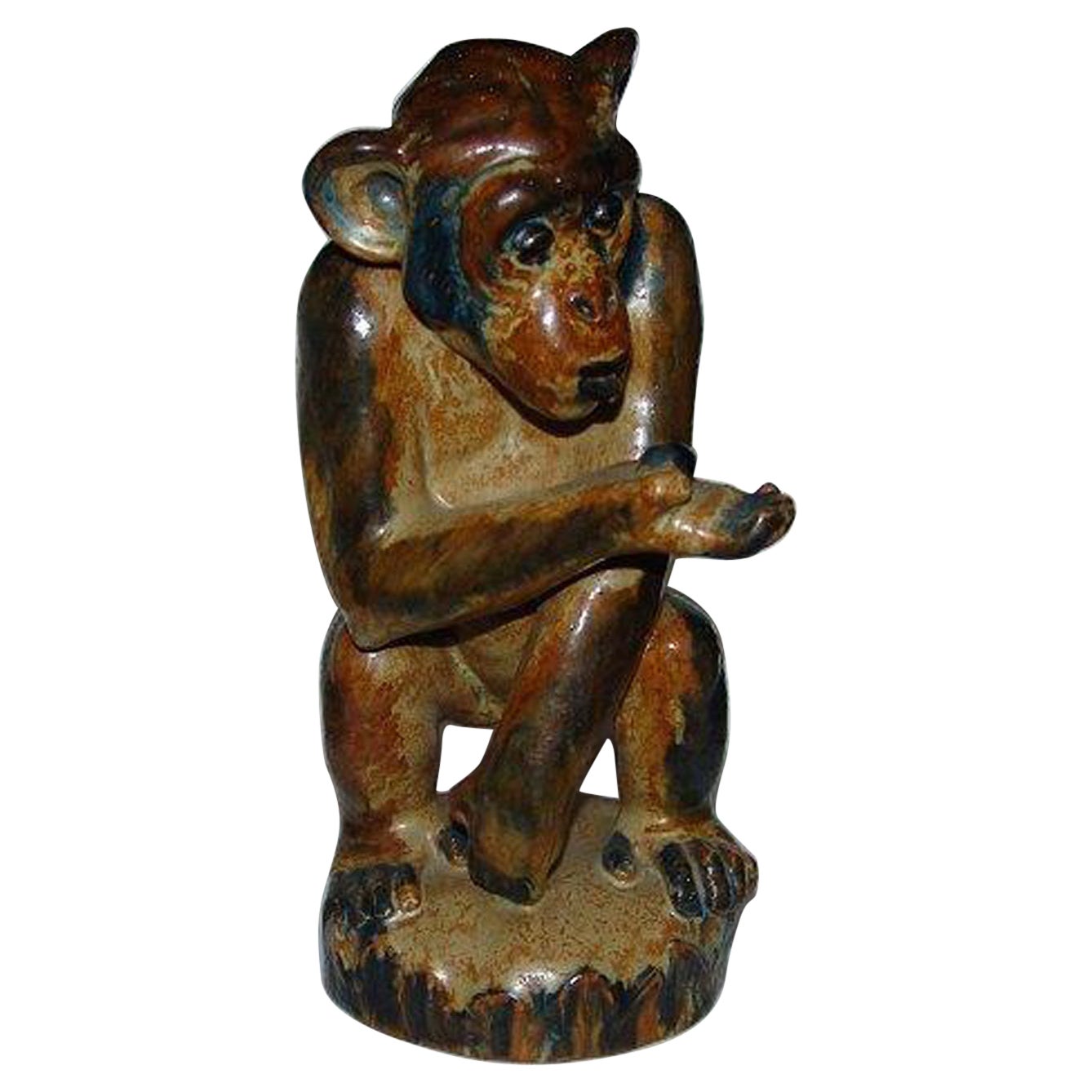 Arne Ingdam Monkey in Stoneware For Sale