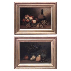 Pair 19th Century Framed Still Life Oil Paintings