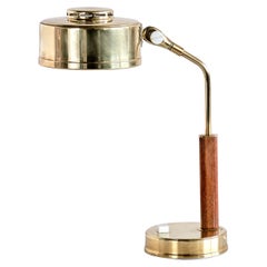 Bröderna Johansson Desk Lamp in Brass and Teak, Skellefteå, Sweden, 1950s