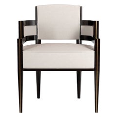 Art Deco Style White Velvet Dining Chair in Gold Polished Stainless Steel