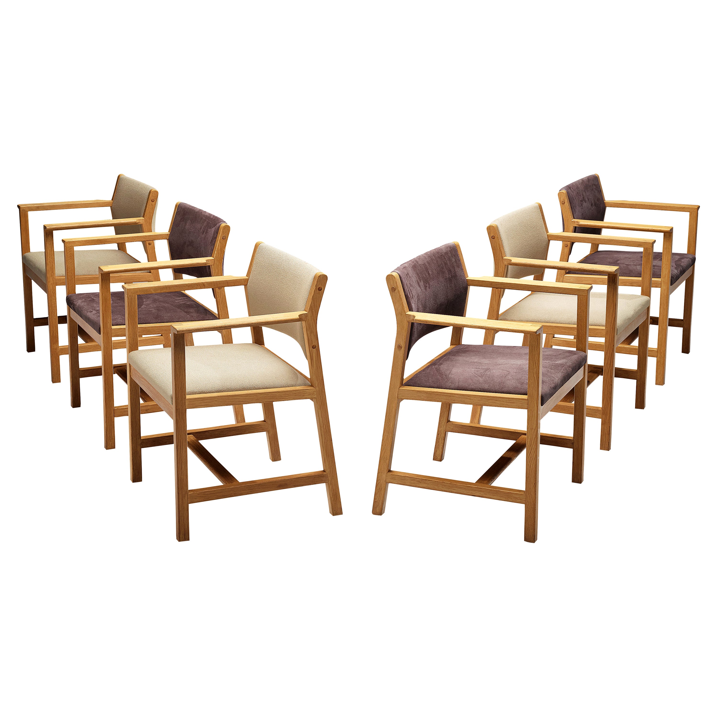 Børge Morgensen for Fredericia Set of Six Armchairs in Oak