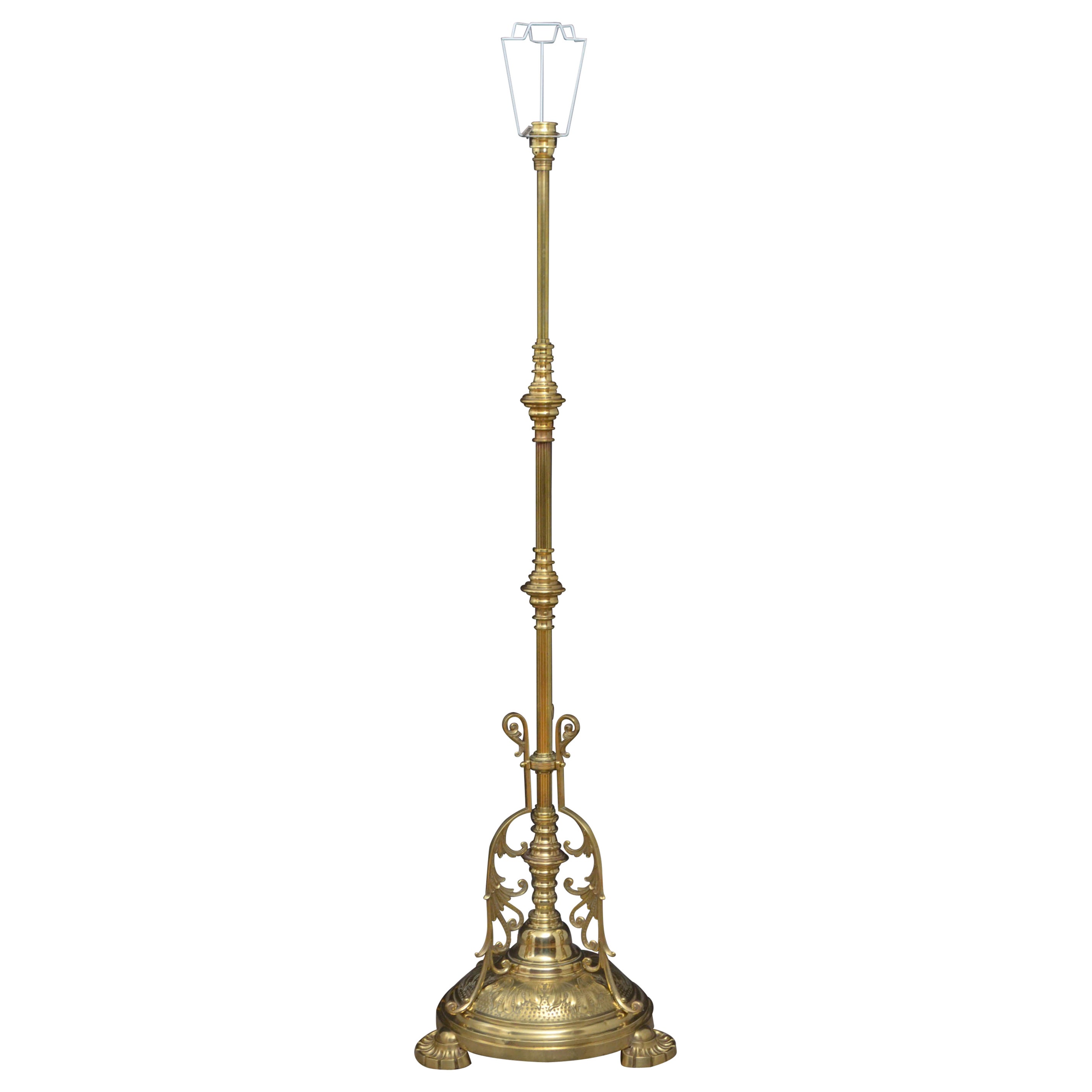 Late Victorian Brass Floor Lamp