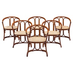 Set of Six Armchairs in Bamboo