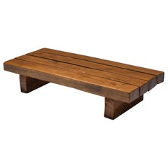 Rustic Wabi-Sabi Solid Wood Coffee Table 