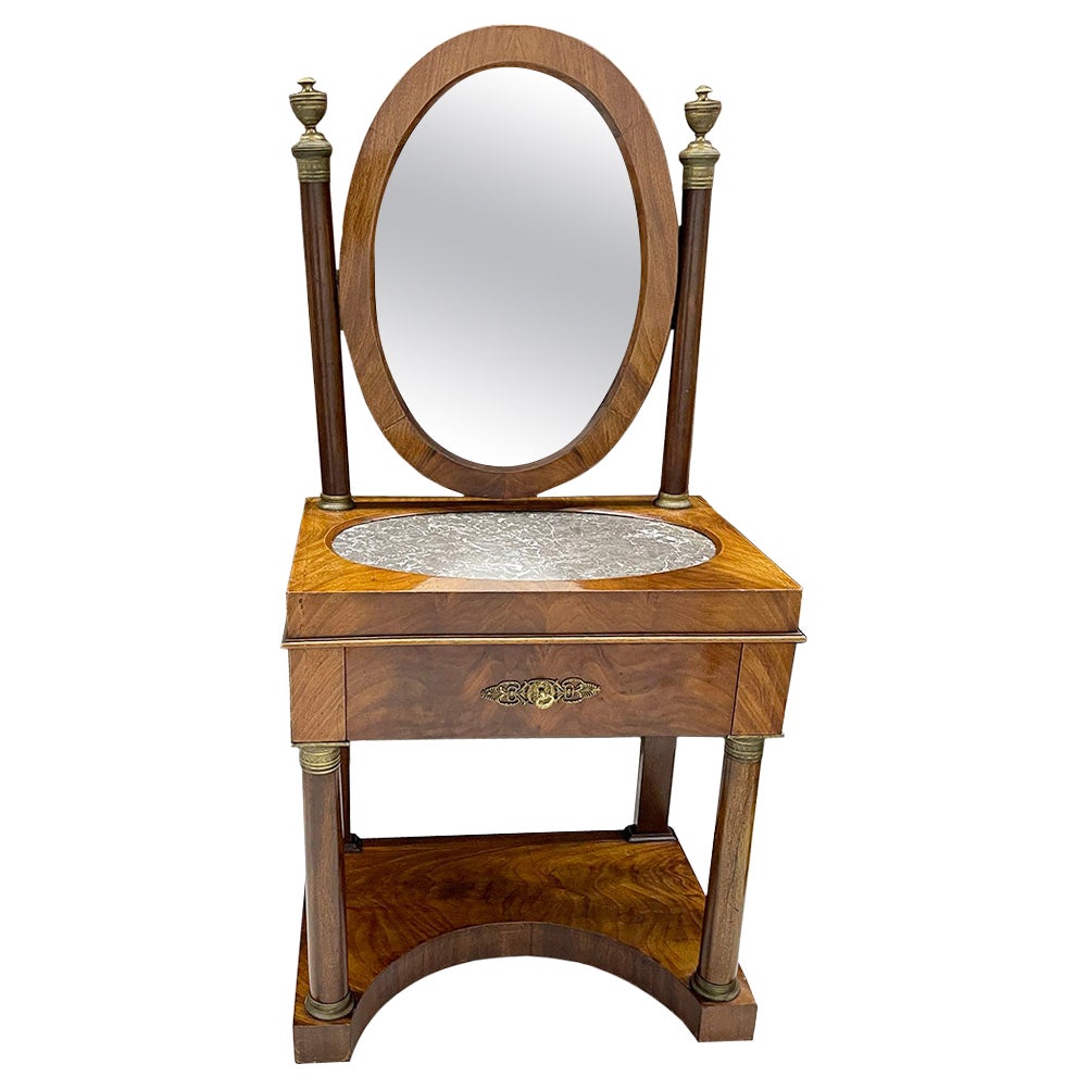 Dutch Empire Mahogany Dressing Table, ca. 1840 For Sale