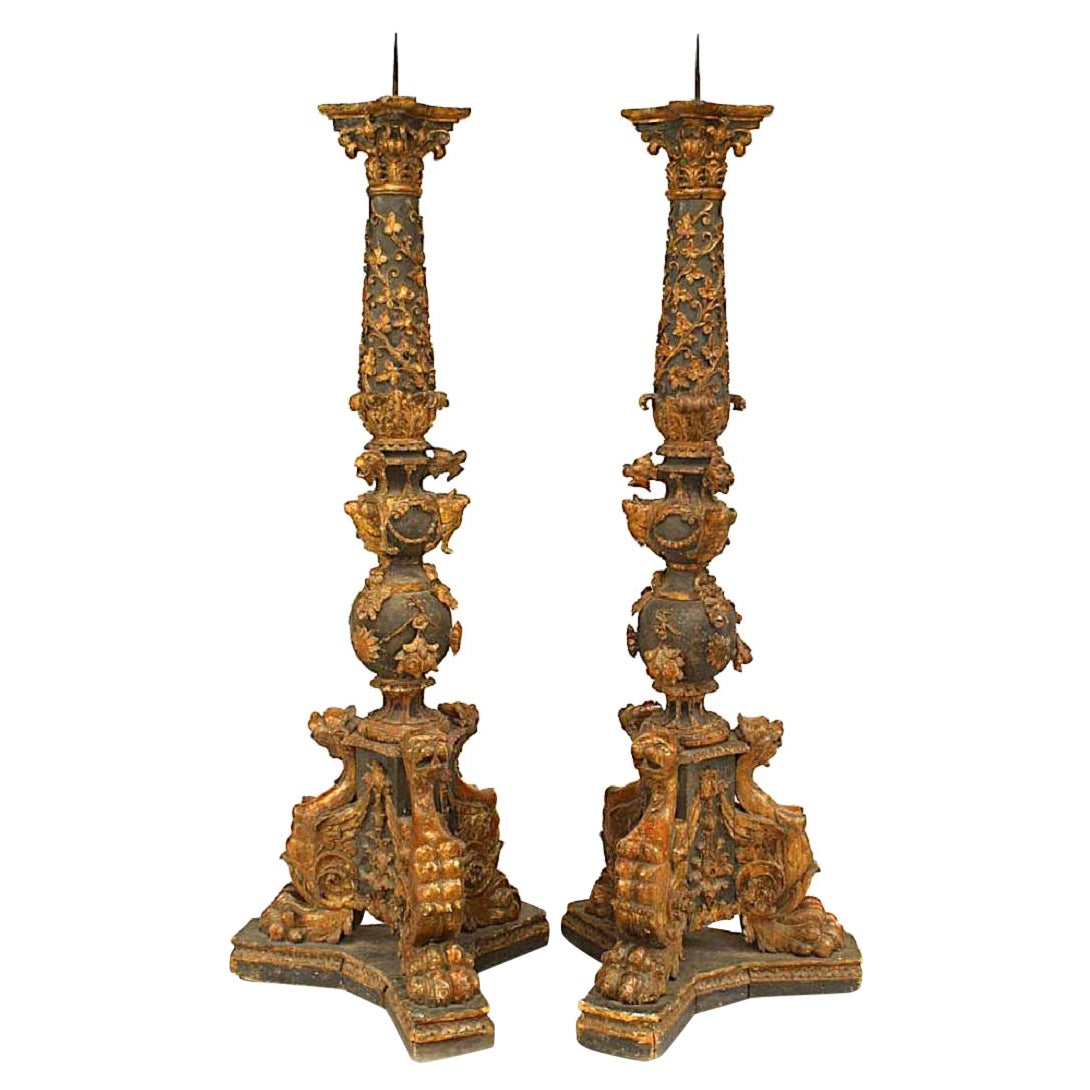 Pair of Italian Renaissance Altar Candlesticks